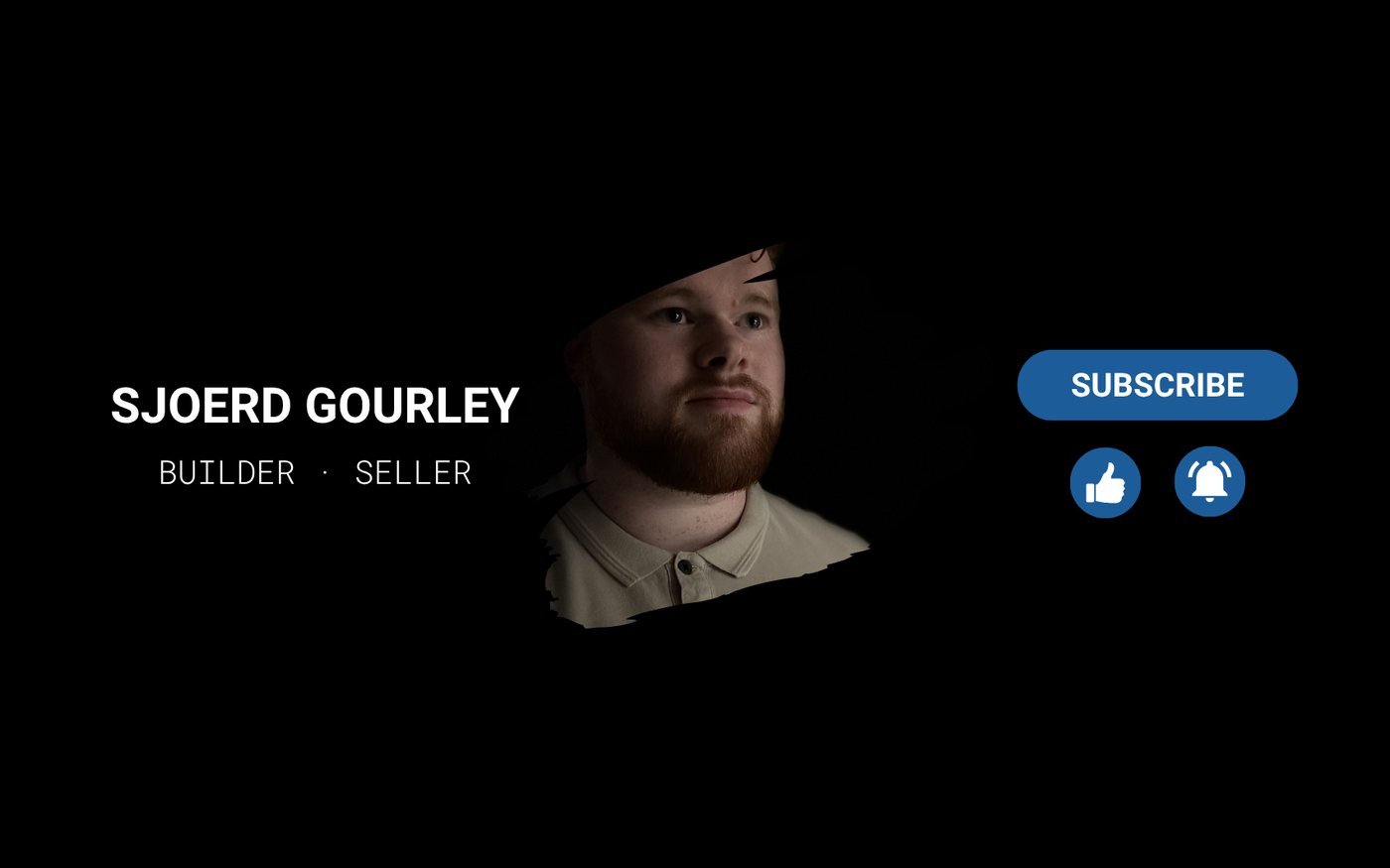 The channel's banner: Sjoerd Gourley, and beneath it the line BUILDER, SELLER.